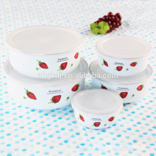 enamel fruit ice bowl with PE lids & cheap enamel bowl